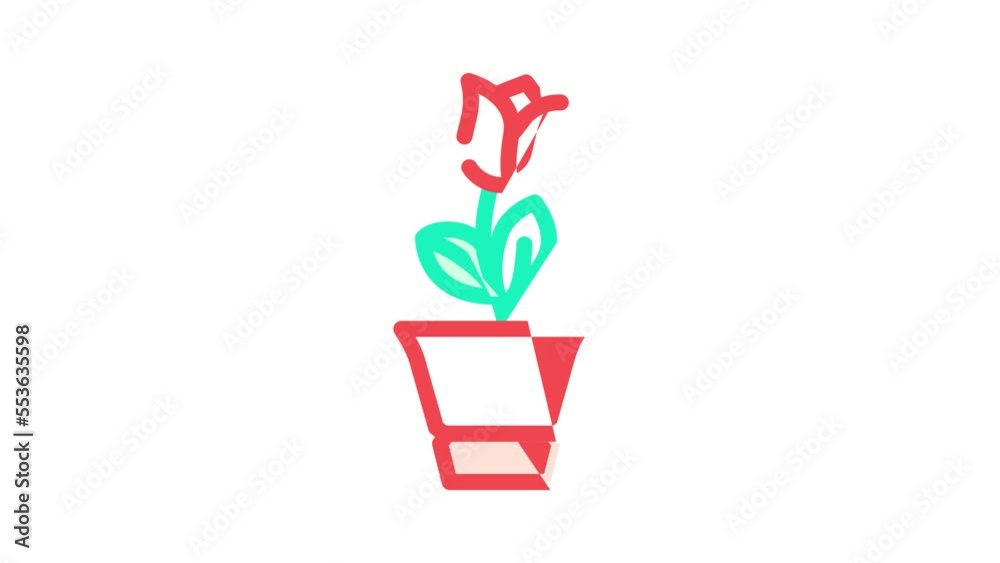 loekaryd potted flower color icon animation loekaryd potted flower color icon animation