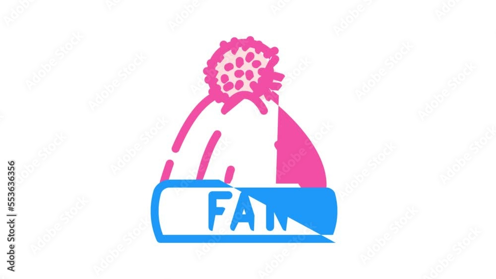 fan hat cloth color icon animation