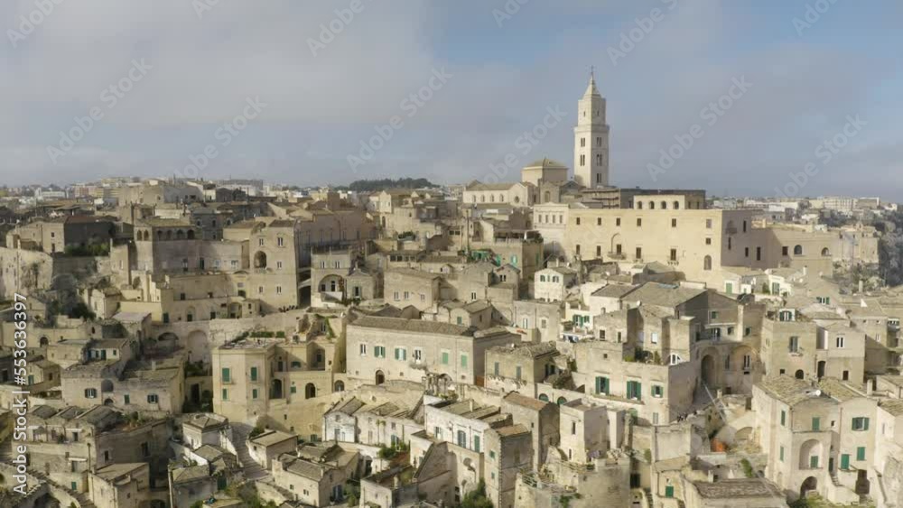 Aerial View of Matera, Italy. Daytime in Oldest Italian City Aerial View of Matera, Italy. Daytime in Oldest Italian City