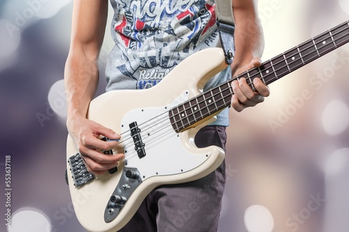 guitarist young man with modern guitar