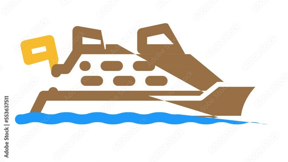 cruise liner color icon animation cruise liner color icon animation