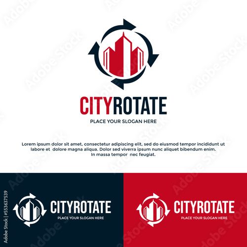 City rotate vector logo template