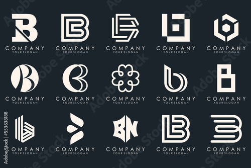 creative letter B logo icon set. design for business of luxury, elegant, simple. photo