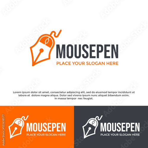 Online writer vector logo template