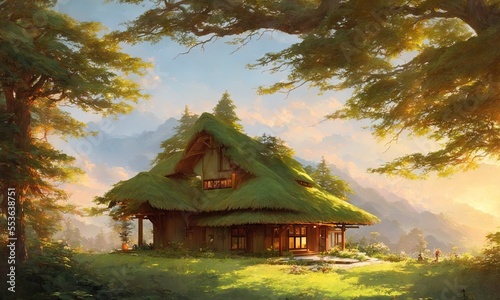 wooden house in the forest