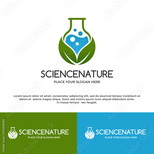 Science nature vector logo template