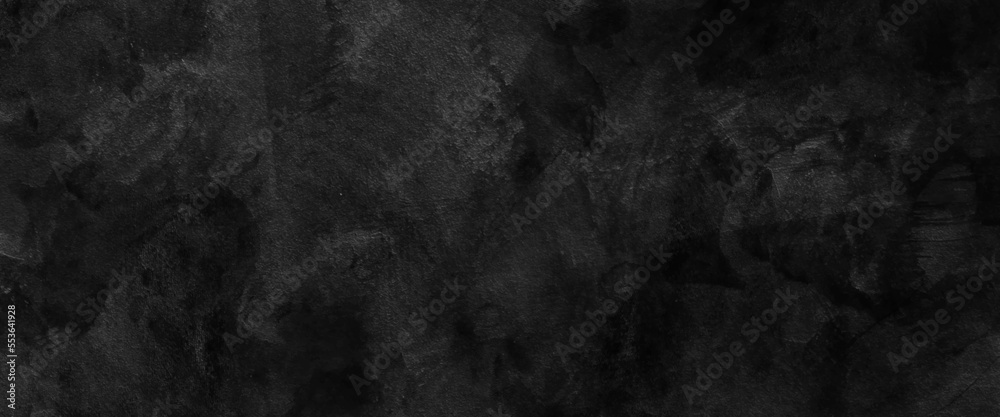 black wall, stone texture for the background. beautiful grey watercolor grunge. black marble texture background. misty effect for film, text or space. vector illustration