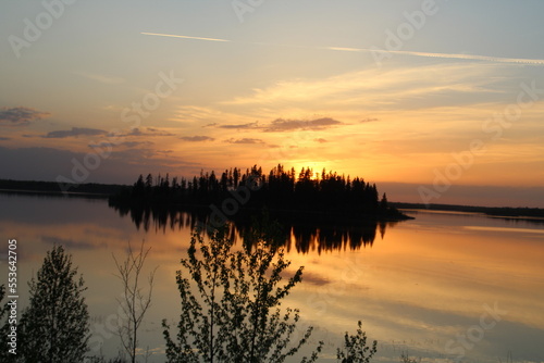 sunset on the lake  Elk Island National Park  Alberta
