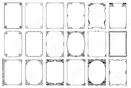 Vintage calligraphic frames. Ornate calligraphic frame, retro elegant ornamental borders, and filigree floral ornaments for the framed certificate template. Isolated vector illustration signs set