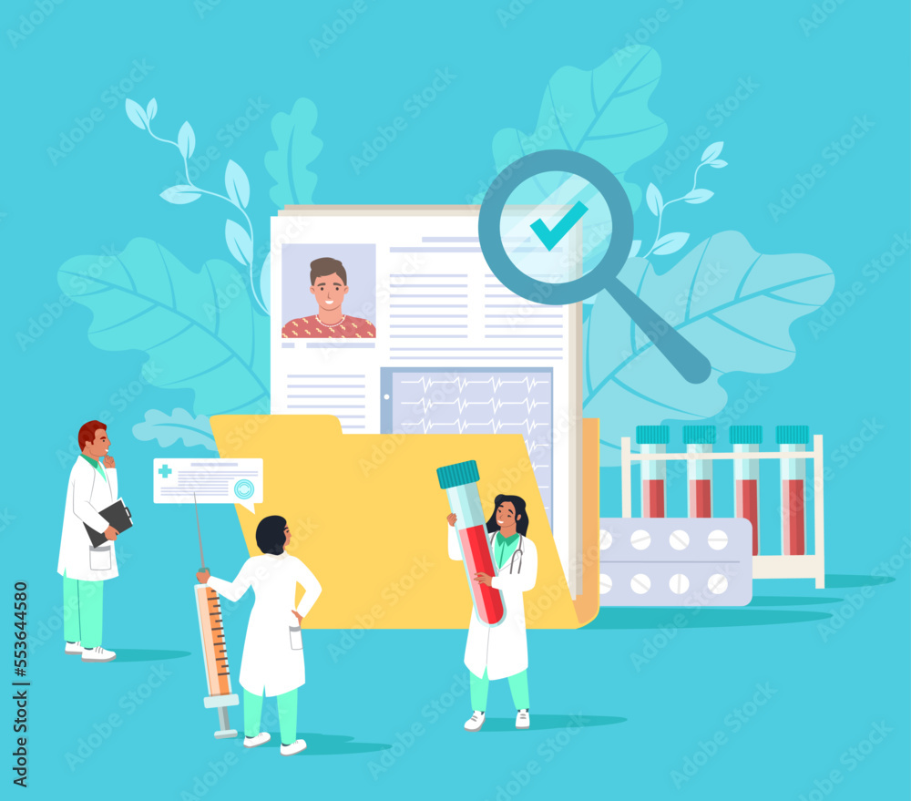 Doctor team treat patient online flat vector Doctor team treat patient online flat vector