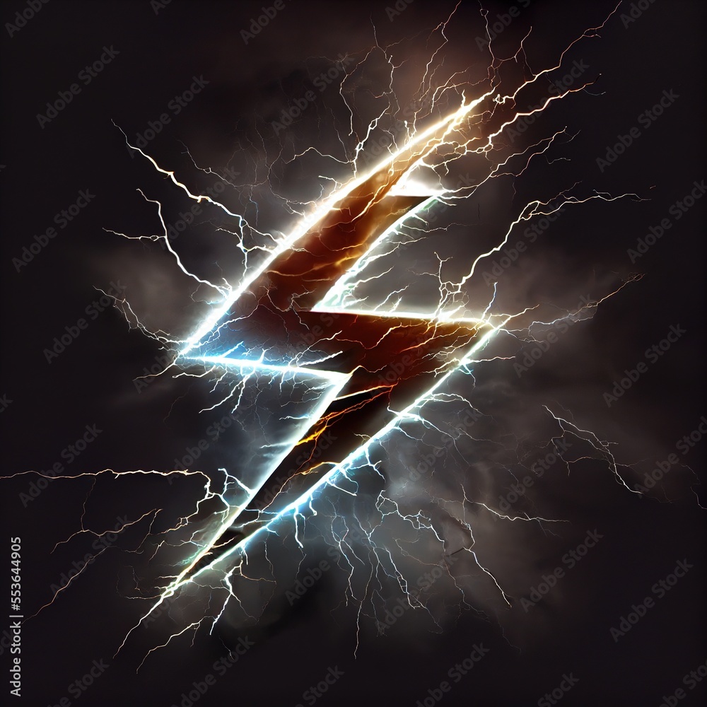 a lightning bolt with a black background and a white background with a ...