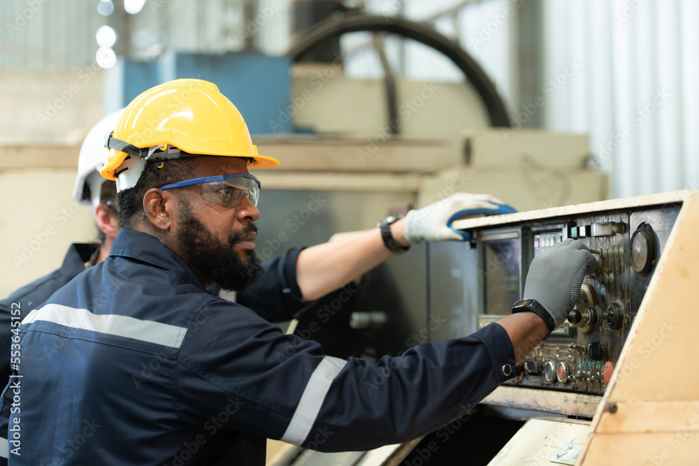 Both of engineers are consulting and exchanging repair experience with each other. Both of engineers are consulting and exchanging repair experience with each other.