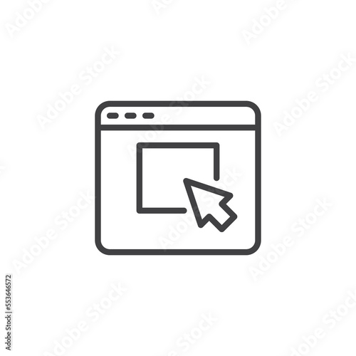 Webpage and cursor line icon
