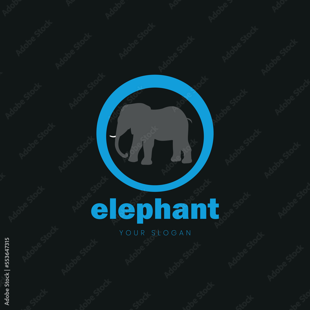 Elephant Brand logo design of vector