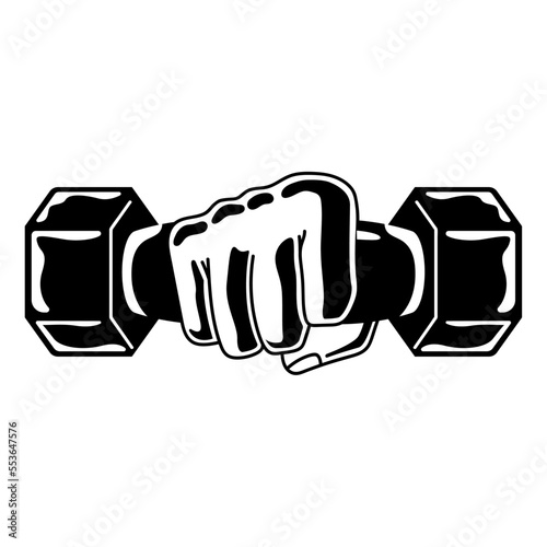 Εκτύπωση καμβά fist with dumbbell gym equipment