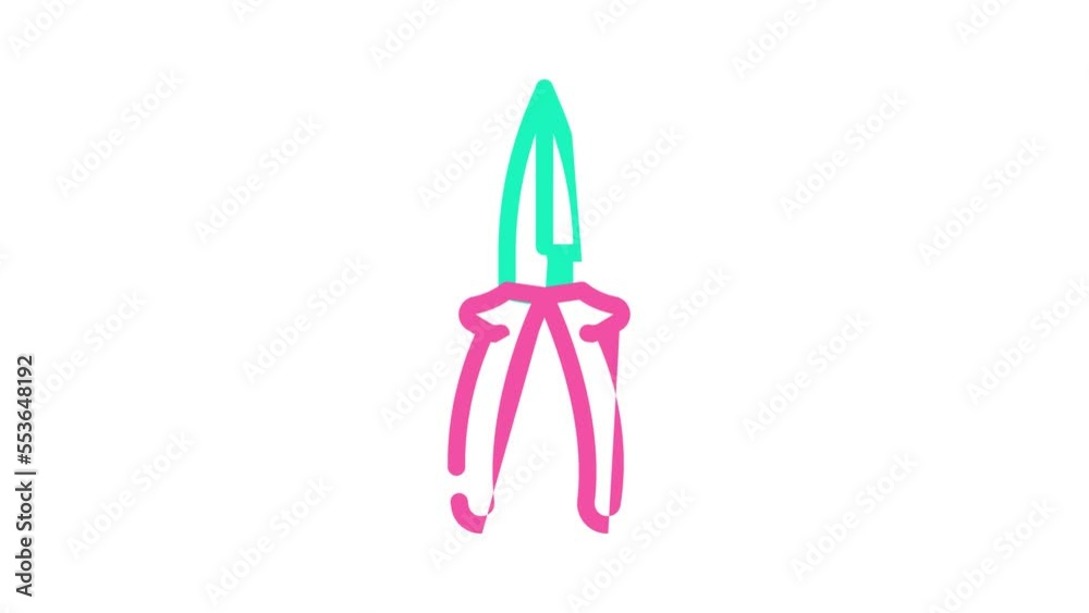 long nose pliers color icon animation long nose pliers color icon animation