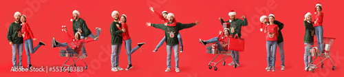 Set of young couple in styl...