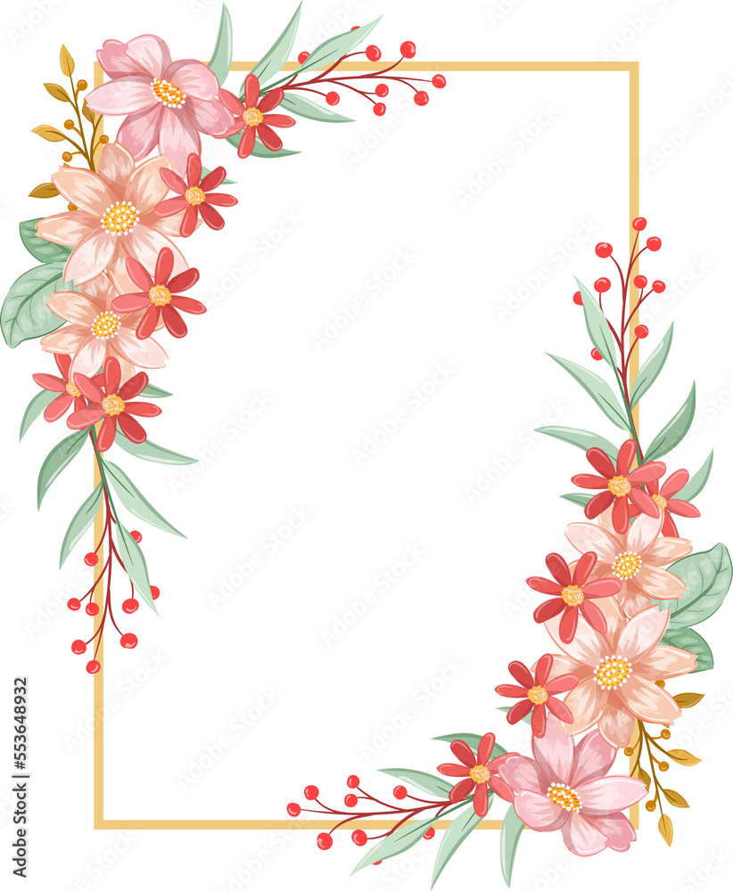 Obraz premium Orange Flower Arrangement with watercolor style