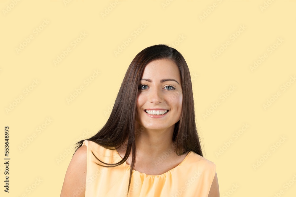 Fototapeta premium Young happy business woman posing