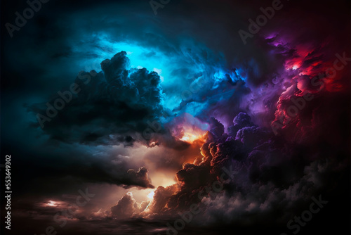 background with clouds  generative ai dark colorful stormy cloudy sky 