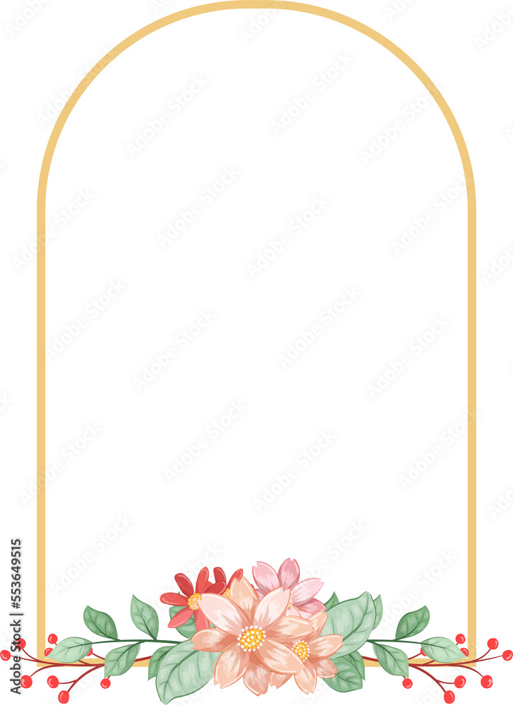 Obraz premium Orange Flower Arrangement with watercolor style