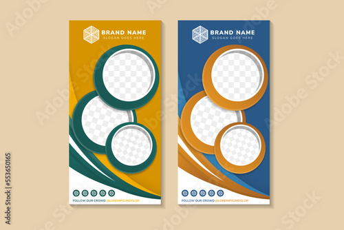 blue and gold background elegance abstract curve Business Roll Up Banner gradient elements design template. Abstract Geometric banners Vector illustration set, abstract presentation template