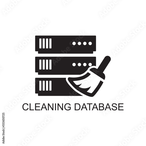 cleaning database icon , data icon