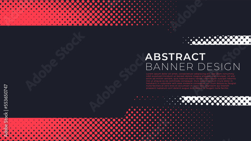 Halftone grunge banner design vector, concept of twotone background with photo frame and copy space for custom your content