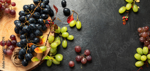 Grapes on a dark background.