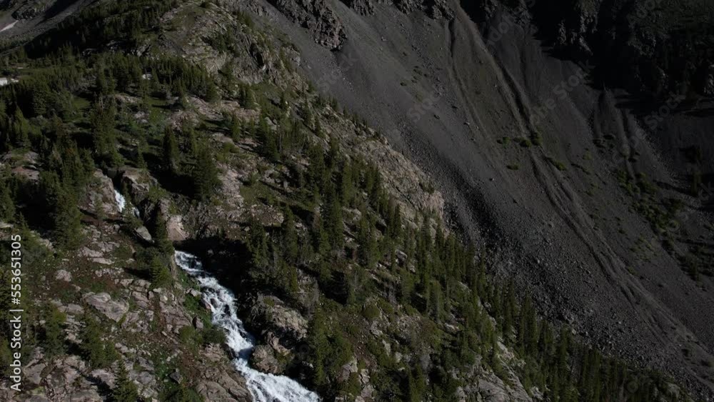 Aerial View of Continental Falls and Landscape of Tenmile Mountain Range, Colorado USA Aerial View of Continental Falls and Landscape of Tenmile Mountain Range, Colorado USA