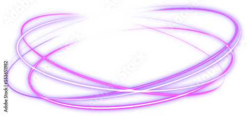 pink neon line effect on transparent background