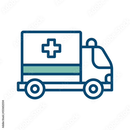 ambulance icon vector design template in white background