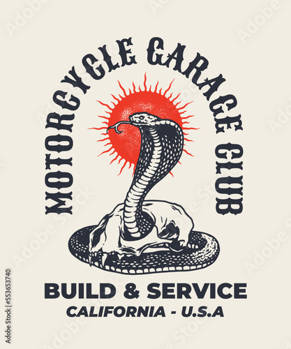 Vector Cobra illustration Hand Drawn Clothing Apparel Logo Badge