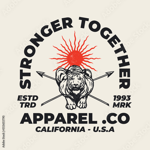 Vector Tiger illustration Hand Drawn Clothing Apparel Logo Badge