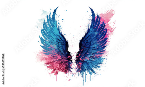 Obraz na płótnie Beautiful magic watercolor angel wings