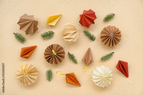 Paper Christmas balls with ...