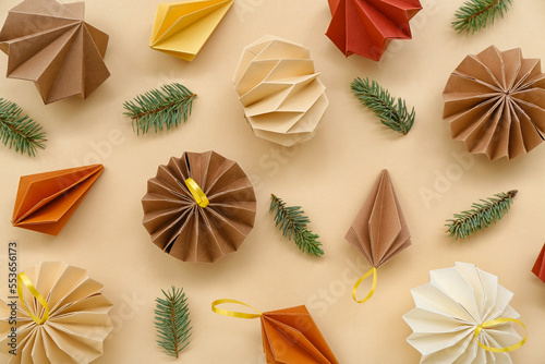 Paper Christmas balls with ...