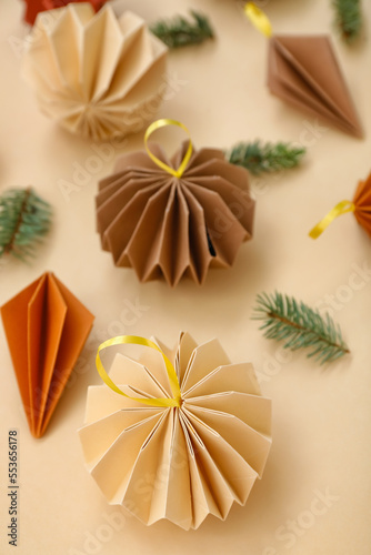 Paper Christmas balls with ...