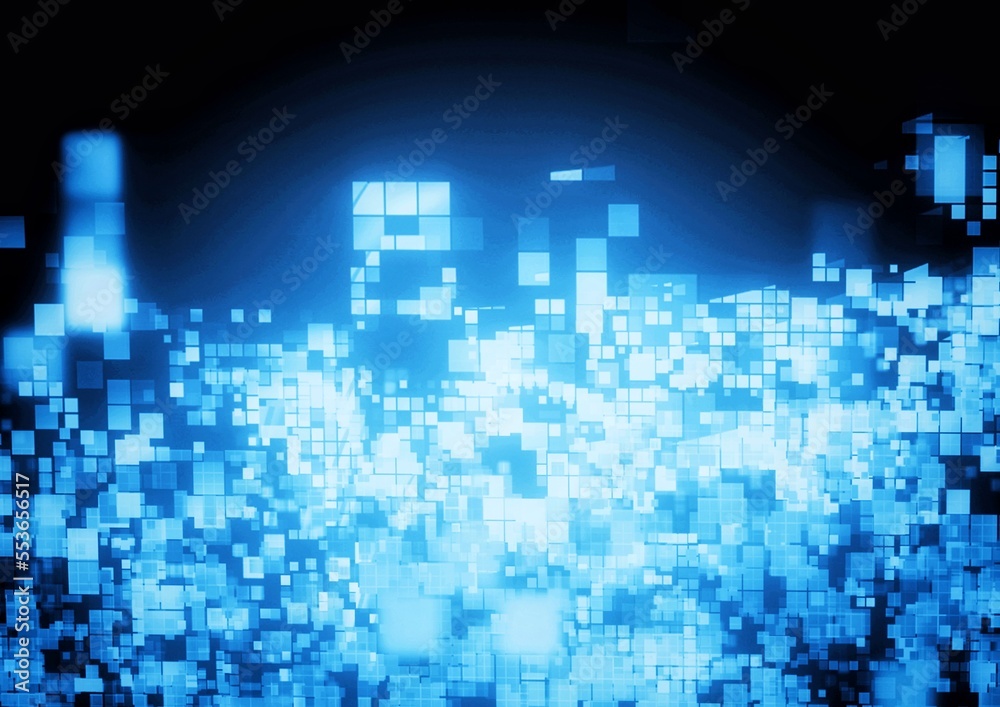 Abstract background with scattered light pixels in technology concept