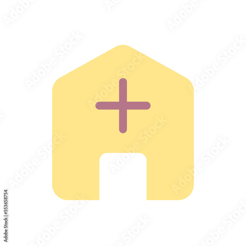 Add address flat color ui icon. Delivery service. Mail recipient information. House location. Simple filled element for mobile app. Colorful solid pictogram. Vector isolated RGB illustration