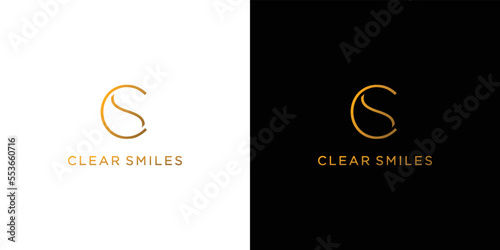 The initials logo letter CS is elegant and luxurious design