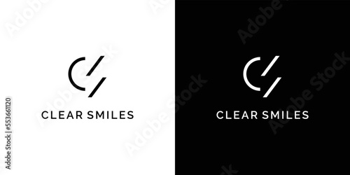 Modern and unique letter CS initials logo design
