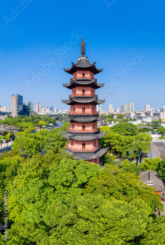 Canvas Print Urban Environment of Tianfeng Tower, Tianfeng Park, Ningbo, China
