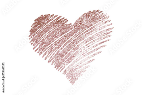 scribble heart rose gold glitter pen valentines day cute hand drawn doodle icon 