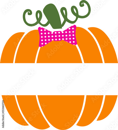 Cute Pumpkin Split Monogram Baby Girl