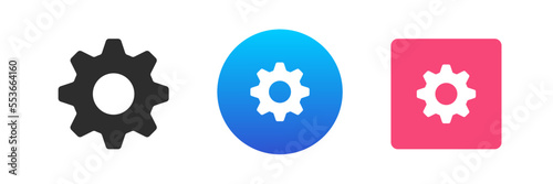 Cog gear mechanism internet application settings digital technology icon set vector flat