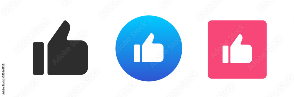 Like thumb up recommendation cool gesture cyberspace virtual approve rating icon set vector flat Like thumb up recommendation cool gesture cyberspace virtual approve rating icon set vector flat
