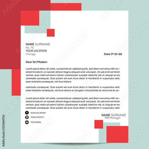Letterhead template vector design in abstract minimalist style design