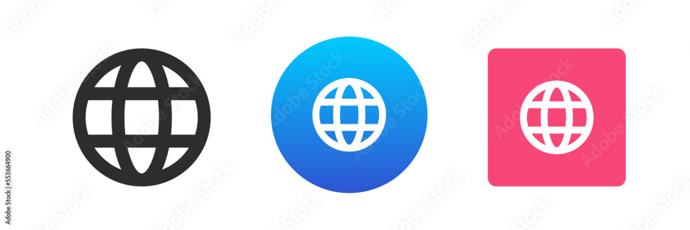Internet net connection planet global wireless browsing technology icon set vector flat illustration Internet net connection planet global wireless browsing technology icon set vector flat illustration