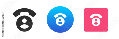 Phone call user contact personal data remotely communication icon set vector flat illustration